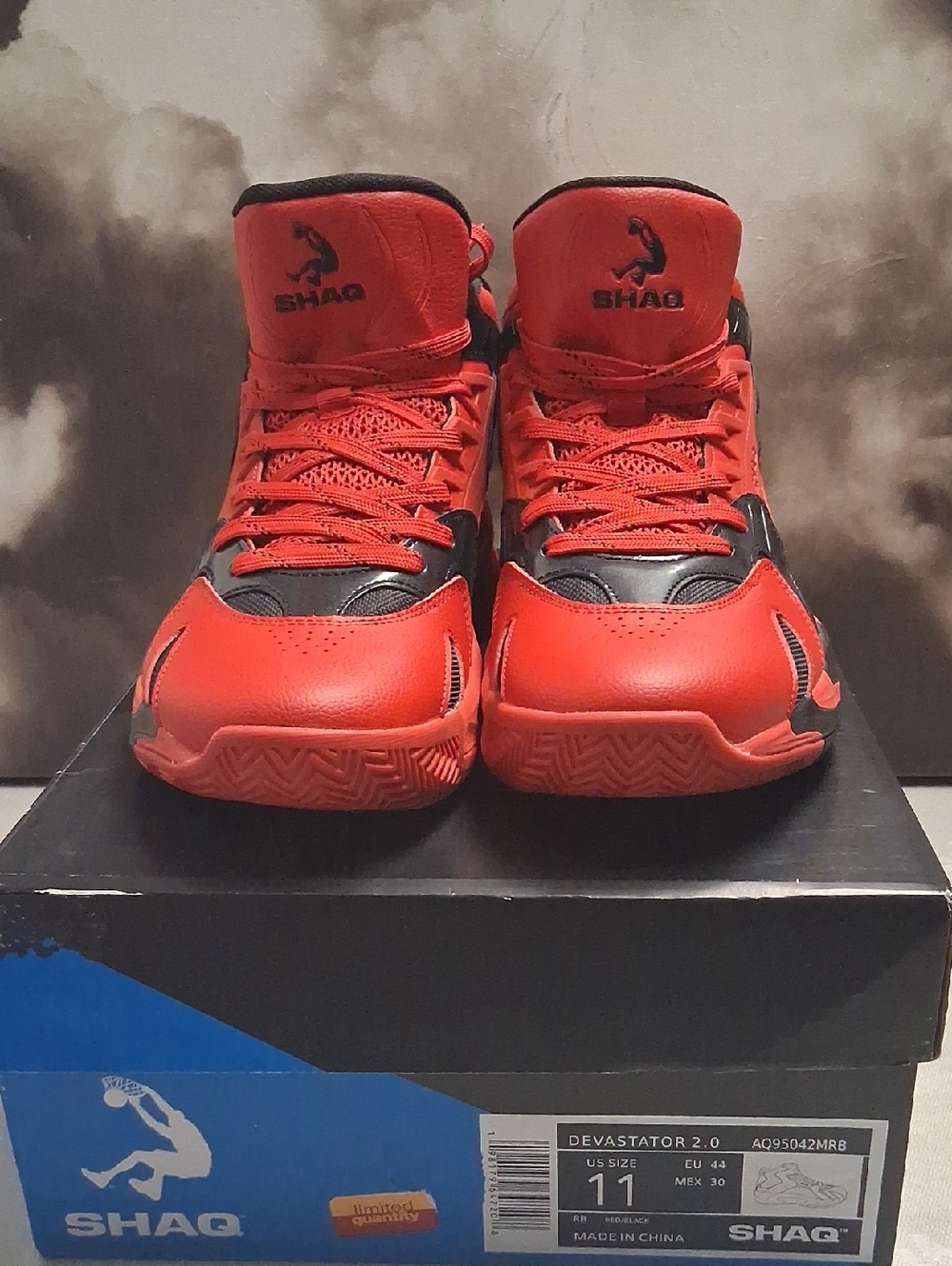 SHAQ Devastator 2.0 Men's Athletic Shoes - Red and Black Sae 11
